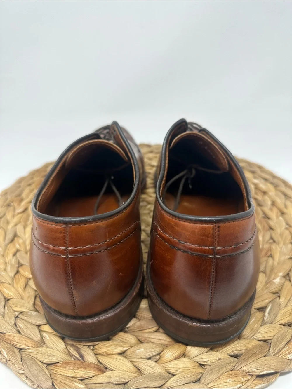 Allen Edmonds LaSalle Derby Shoes Split Toe Chili Brown Leather Size 9.5 Men's